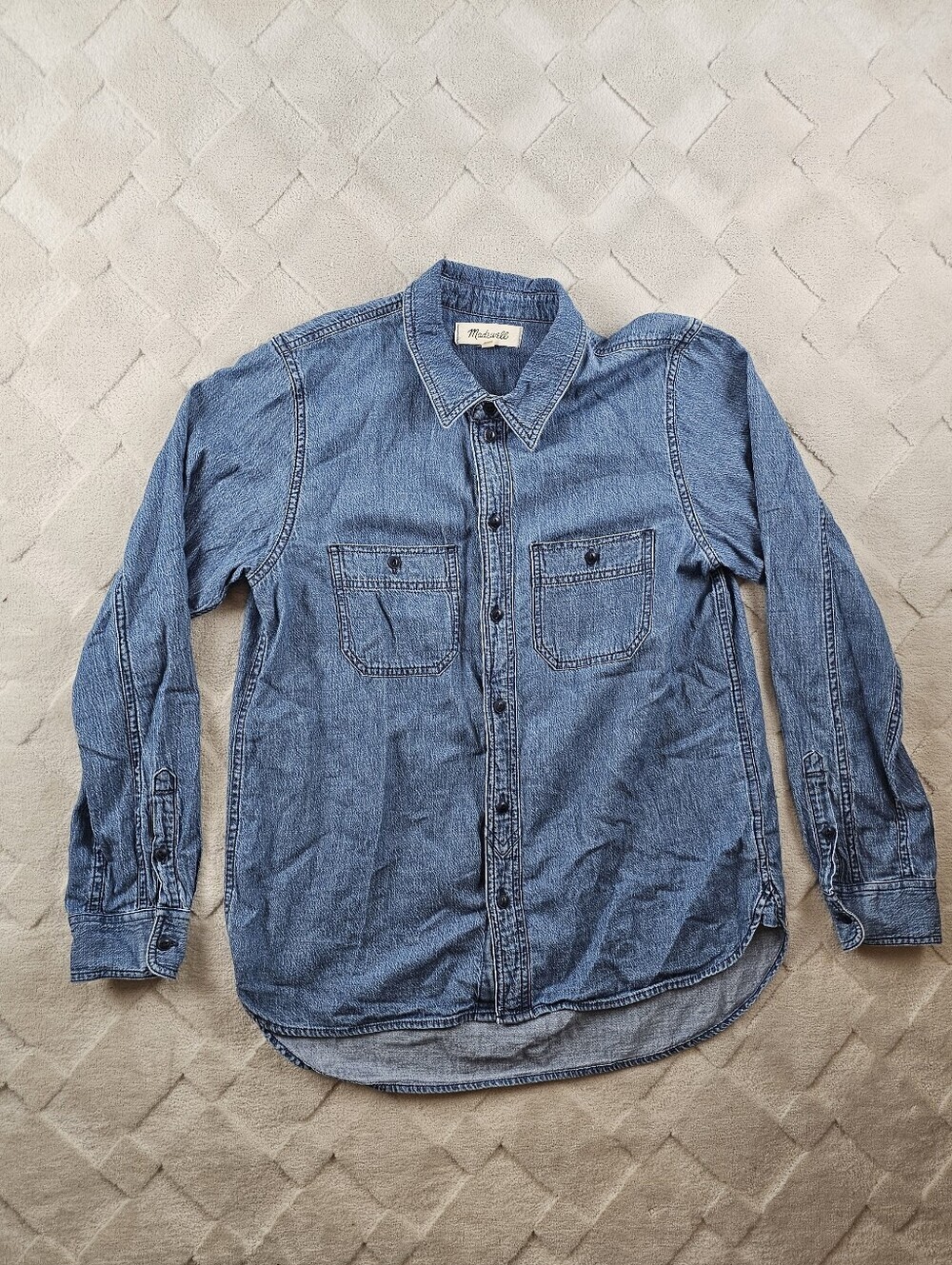 Madewell Chambray Shirt Womens Medium Blue Western Rodeo Cowgirl